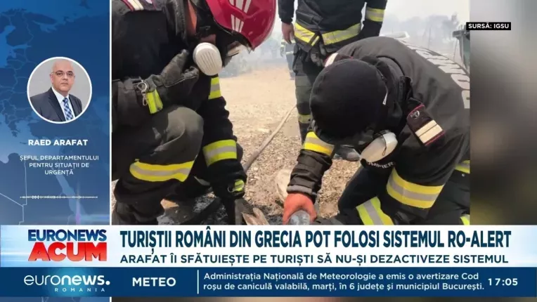Arafat, sfaturi pentru romanii care merg in Grecia: "Sa aiba notificarile de tip RO-Alert activate"