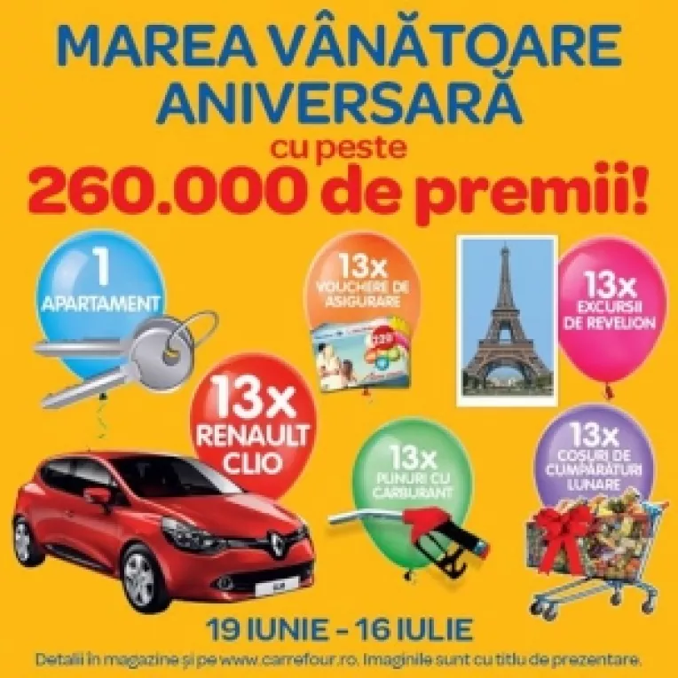 Carrefour  aniverseaza 13 ani de preturi incendiare printr-un sticker-cadou pe loc