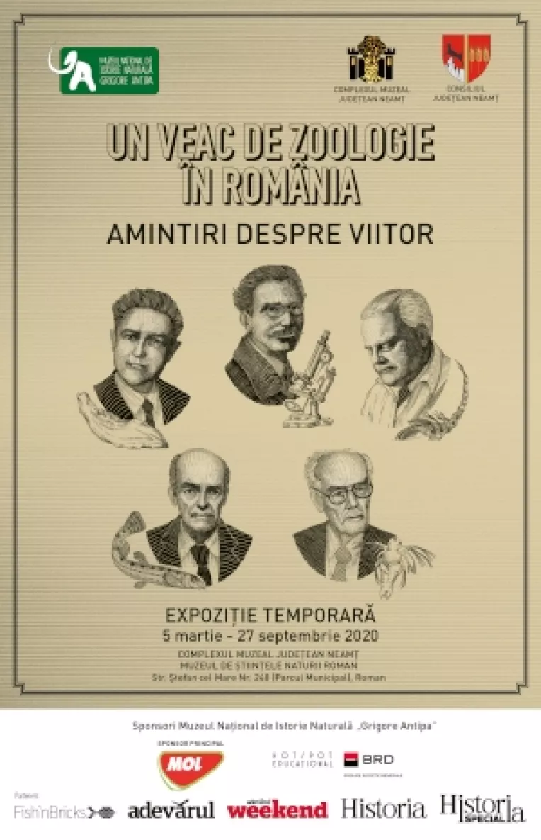 Expozitia Un veac de zoologie in Romania. Amintiri despre viitor, la Complexul Muzeal Judetean Neamt - Muzeul de Stiintele Naturii Roman