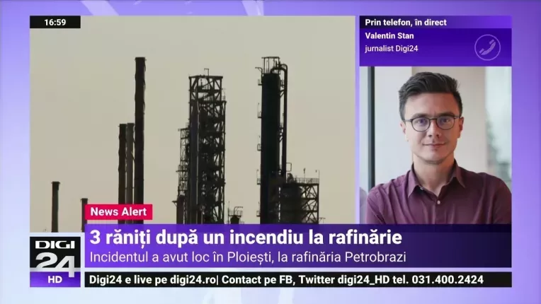 Incendiu la Rafinaria Petrobrazi: Trei oameni au fost raniti, dintre care unul este in stare grava