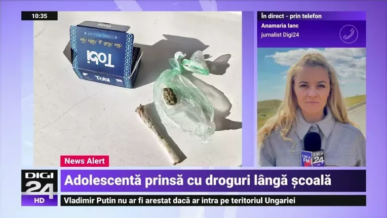 O fata de 17 ani a fost prinsa cu substante interzise langa un liceu din Targoviste
