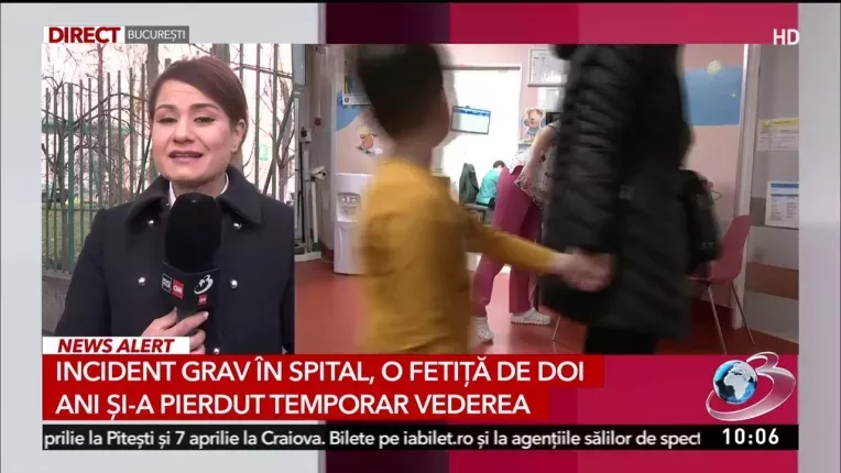 O fetita de doi ani s-a ales cu corneea arsa dupa ce a ajuns la Spitalul Gomoiu pentru o raceala