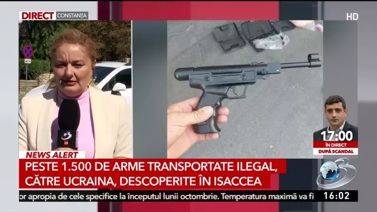 Peste 1.500 de arme, care erau transportate ilegal catre Ucraina, descoperite la Isaccea