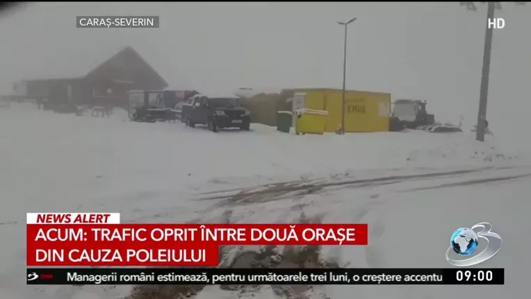 Trafic oprit intre doua orase din cauza poleiului: "Soferii sa adapteze viteza"