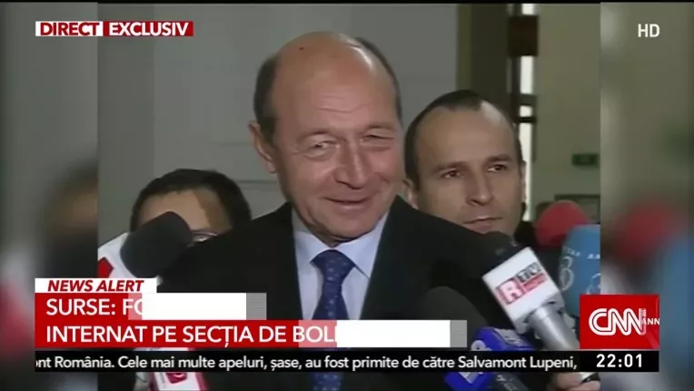 Traian Basescu a fost internat la Spitalul Militar din Bucuresti